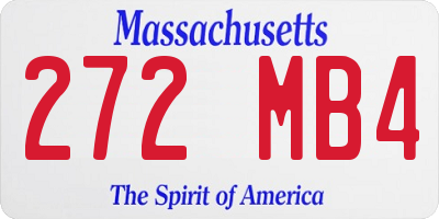MA license plate 272MB4