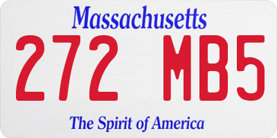 MA license plate 272MB5