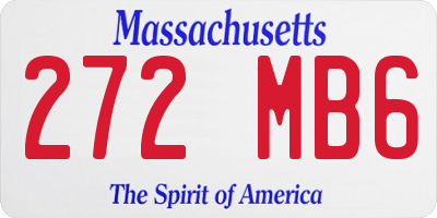 MA license plate 272MB6