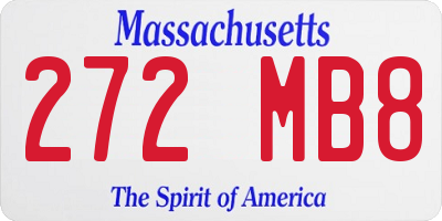 MA license plate 272MB8