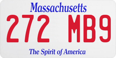 MA license plate 272MB9