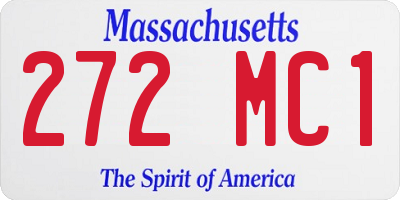 MA license plate 272MC1