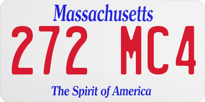 MA license plate 272MC4