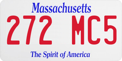 MA license plate 272MC5