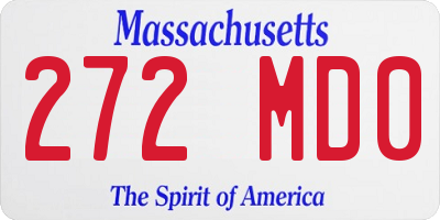 MA license plate 272MD0