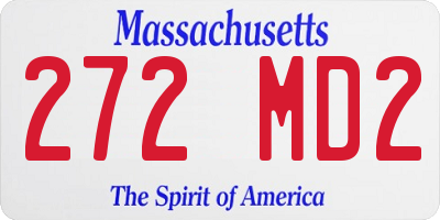 MA license plate 272MD2