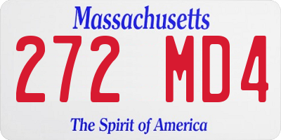 MA license plate 272MD4