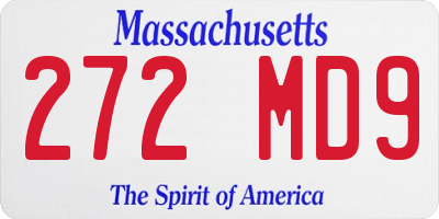 MA license plate 272MD9