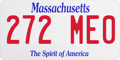 MA license plate 272ME0