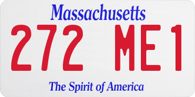 MA license plate 272ME1