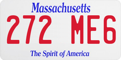 MA license plate 272ME6