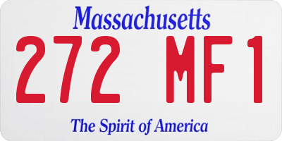 MA license plate 272MF1