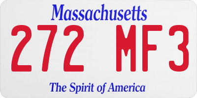 MA license plate 272MF3