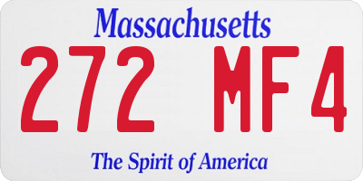 MA license plate 272MF4