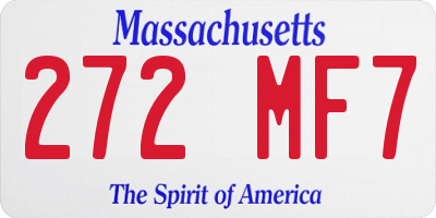 MA license plate 272MF7