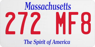 MA license plate 272MF8