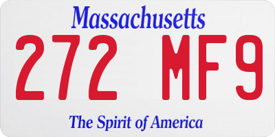 MA license plate 272MF9