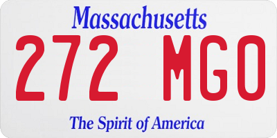 MA license plate 272MG0