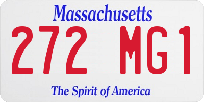 MA license plate 272MG1
