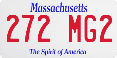 MA license plate 272MG2