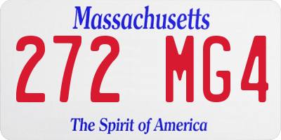 MA license plate 272MG4
