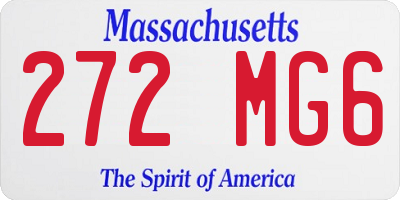 MA license plate 272MG6