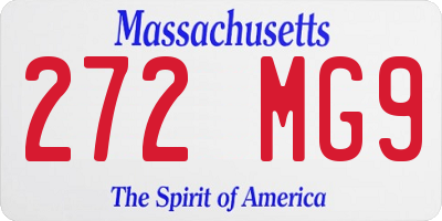 MA license plate 272MG9