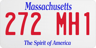 MA license plate 272MH1