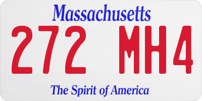 MA license plate 272MH4