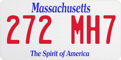 MA license plate 272MH7