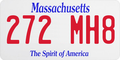 MA license plate 272MH8