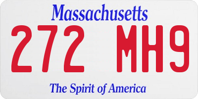 MA license plate 272MH9