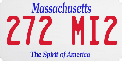 MA license plate 272MI2