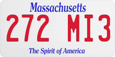 MA license plate 272MI3