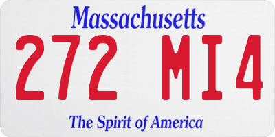 MA license plate 272MI4