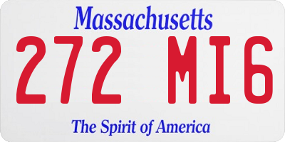 MA license plate 272MI6