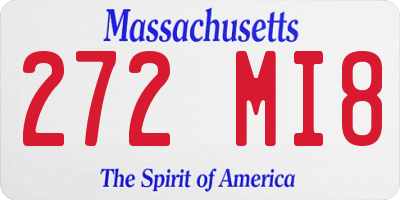 MA license plate 272MI8