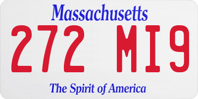 MA license plate 272MI9