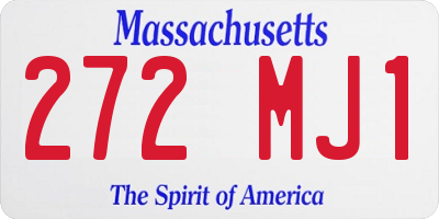 MA license plate 272MJ1