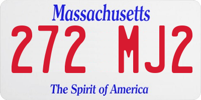 MA license plate 272MJ2