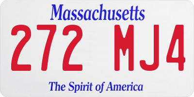 MA license plate 272MJ4