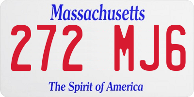 MA license plate 272MJ6