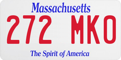 MA license plate 272MK0