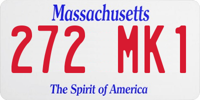 MA license plate 272MK1
