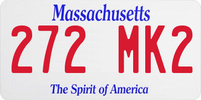 MA license plate 272MK2