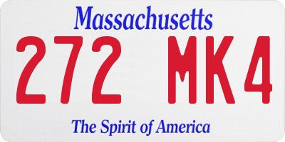 MA license plate 272MK4