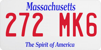 MA license plate 272MK6