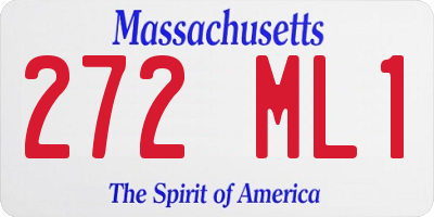 MA license plate 272ML1