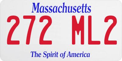 MA license plate 272ML2