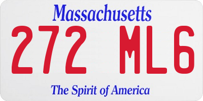 MA license plate 272ML6